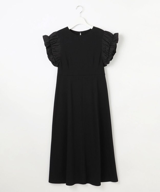 Feroux 【洗える】ドレスシルエット カットソー ワンピース ブラック系