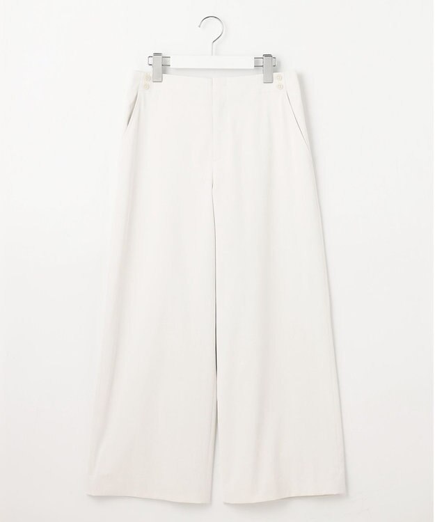 J.PRESS LADIES 【洗える・吸水速乾】麻シェルドライ セミワイド パンツ アイボリー系