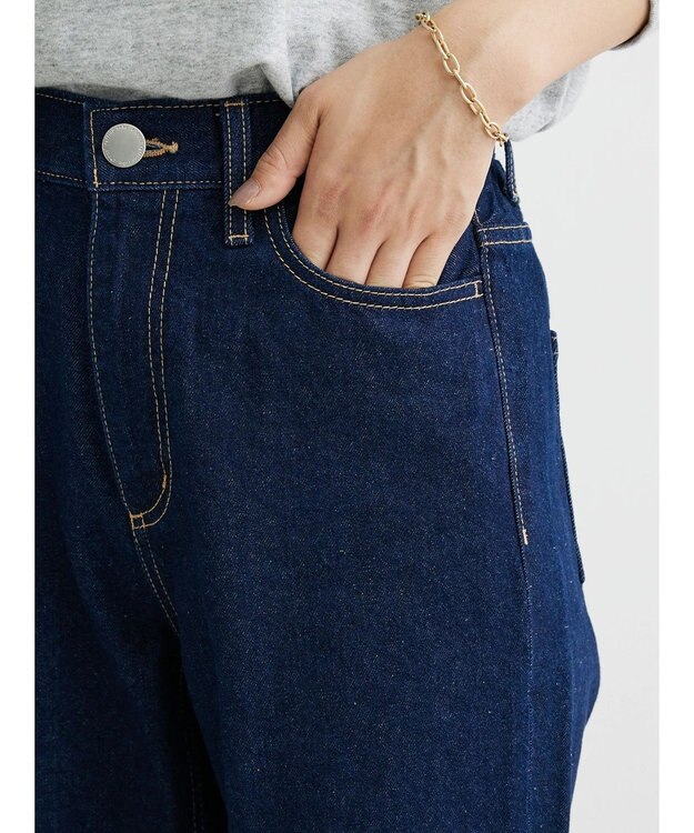 Green Parks ロールアップストレートデニムパンツ One Wash