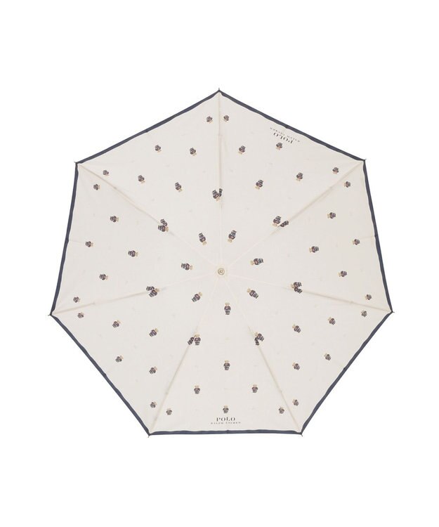 MOONBAT POLO RALPH LAUREN （ポロ ラルフローレン）折りたたみ傘 FLAG BEAR ポロベア ドット 大きめ55cm オフホワイト