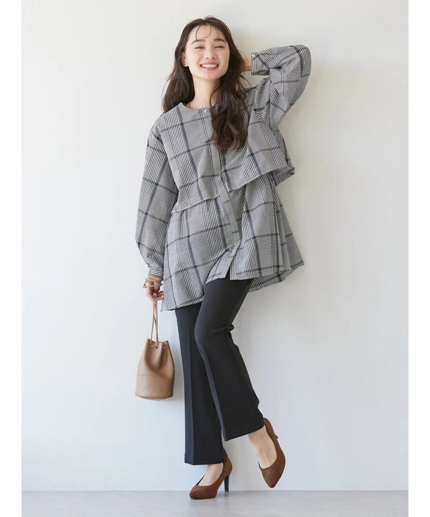 AMERICAN HOLIC サッカーワントーンティアードチュニック Gingham Check