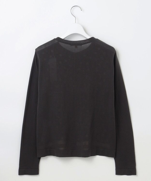 自由区 L 【アンサンブル対応・洗える】ポルカドットプリント カーディガン アッシュ×アイボリー