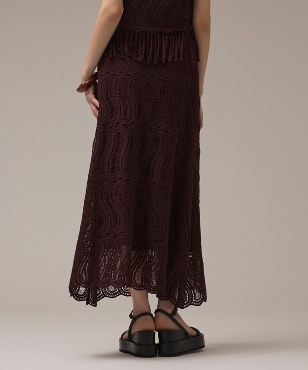 GRACE CONTINENTAL クロシェレーススカート ブラウン