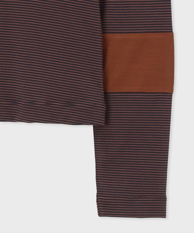 Paul Smith カラースリーブ ハイネック ボーダー カットソー コーラル