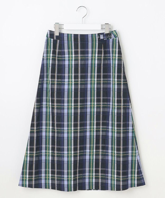 J.PRESS LADIES 【洗える】ECO DOBBY チェック スカート ネイビー系3