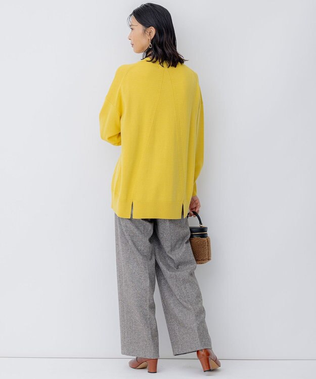 23区 L シルクネップツイード ワイドパンツ ブラウン系