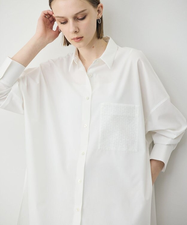 ICB 【3/6-3/22期間限定・受注生産】クリーンブロード シャツカスタマイズ 白シャツ×ポケットモノグラム柄×刺繍あり