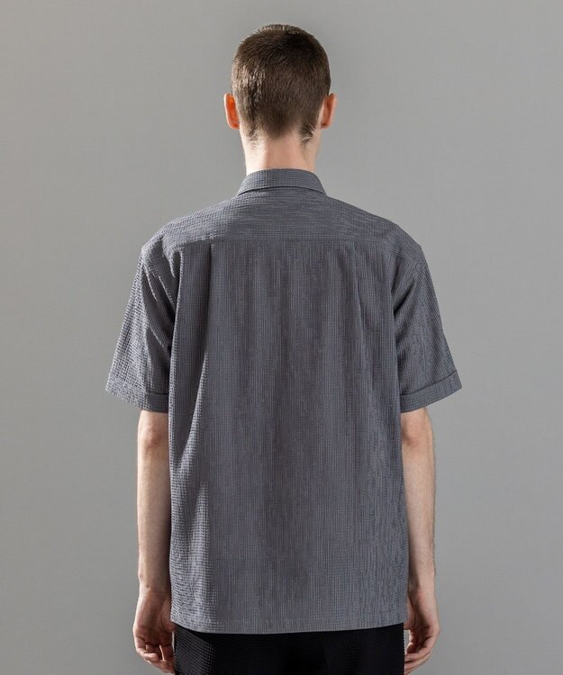 JOSEPH HOMME 新素材【通気性/ストレッチ】トリコサッカーストレッチ 　レギュラーカラー半袖シャツ グレー系