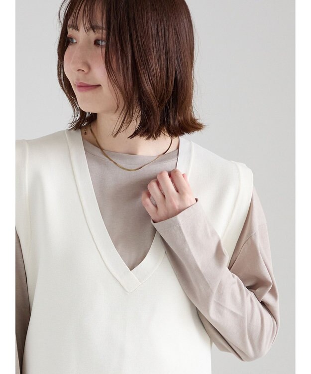 Te chichi 【雑誌掲載アイテム】シルケット天竺クルーネックロンT《2026 spring catalog item》 モカ