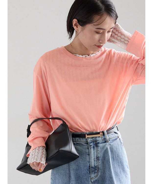 Te chichi 【雑誌掲載アイテム】シルケット天竺クルーネックロンT《2026 spring catalog item》 オレンジ