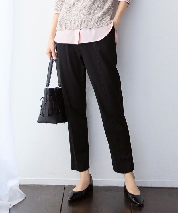 自由区 ライトフィールジャージータックテーパード パンツ