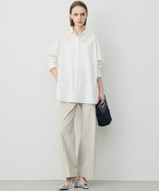 ICB 【3/6-3/22期間限定・受注生産】クリーンブロード シャツカスタマイズ 白シャツ×ポケットモノグラム柄×刺繍あり