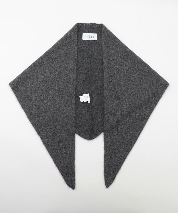 ICB 【30th ANNIVERSARY】ルレックスフォックスアルパカ ニットスカーフ ミディアムグレー