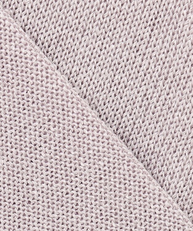 ICB L 【WEB限定カラーあり・洗える】ペーパーブレンドシャインニット 五分袖プルオーバー パールグレー系