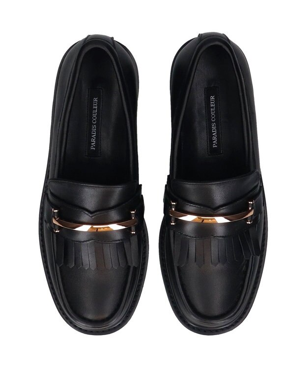 Bridget Birkin 【PARADIS COULEUR】メタルバーフリンジローファー ブラック