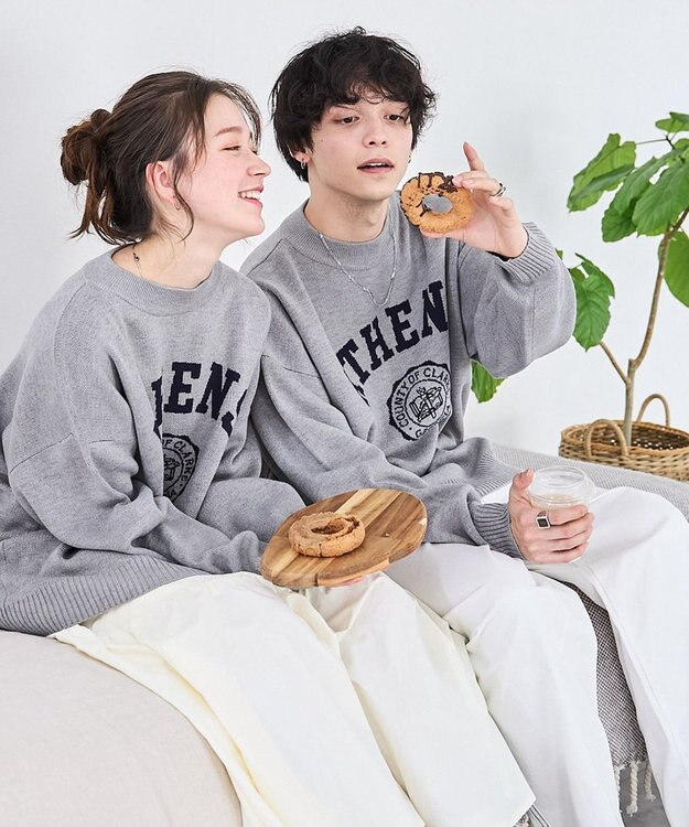 WEGO オーバーフィットジャガードプルオーバー 柄1