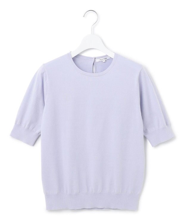 23区 L 【アンサンブル対応/洗える】プレミアム コットン 半袖 プルオーバー ライラック系