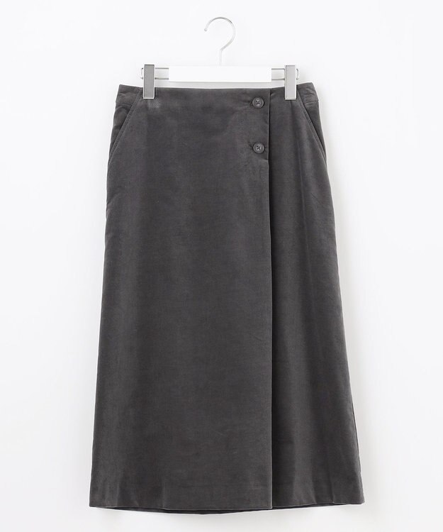 J.PRESS LADIES L 【洗える・吸水速乾】AIRDUROY LIGHT コーデュロイ スカート グレー系