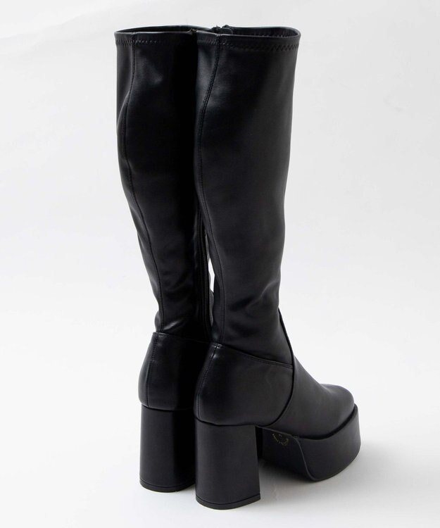WEGO ストーム付きヒールロングブーツ ブラック