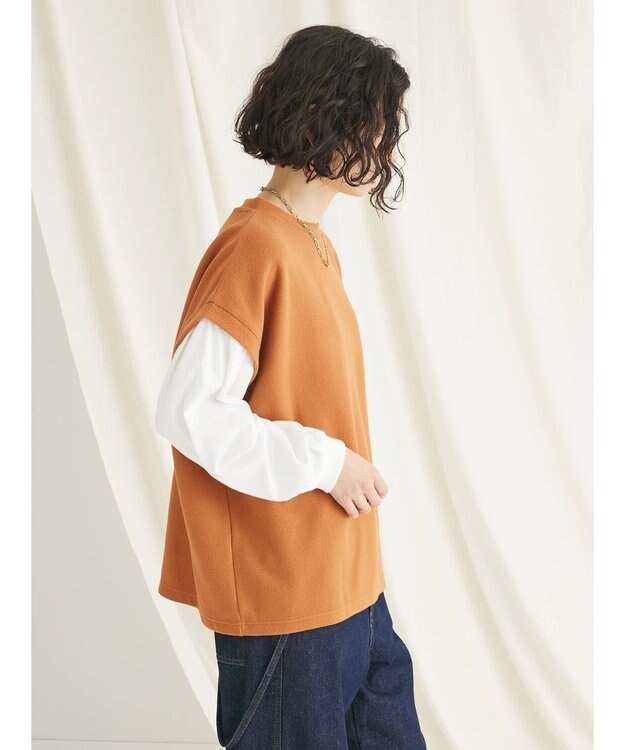 CRAFT STANDARD BOUTIQUE 起毛ワッフルレイヤード風プルオーバー Orange
