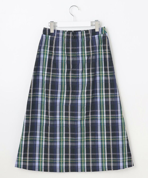 J.PRESS LADIES 【洗える】ECO DOBBY チェック スカート ネイビー系3