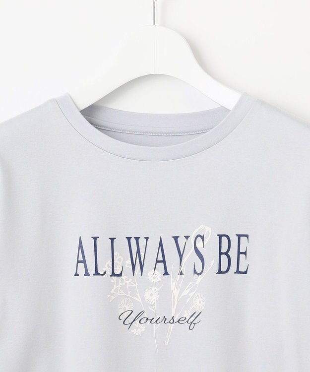 Feroux メッセージプリント・ロングスリーブTシャツ スカイブルー系