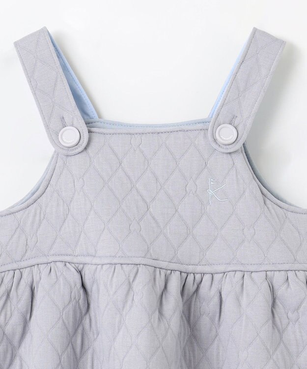 組曲 KIDS 【80-100㎝】ハートキルト ジャンスカ サックスブルー系