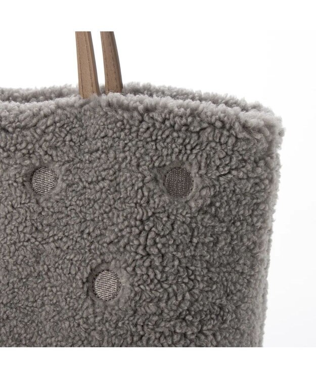 UNBILLION cachecache ドット刺繍ボアミニトートバッグ グレー