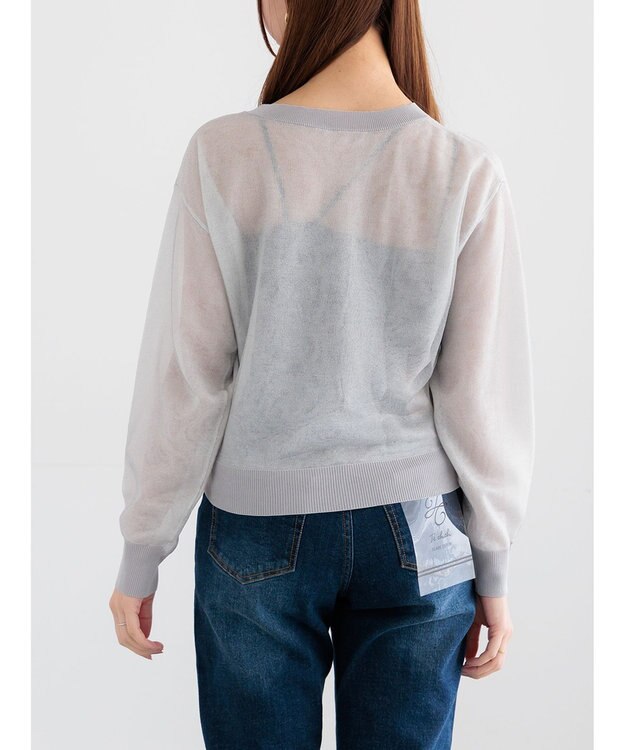 Te chichi シアーレイヤーニット グレー