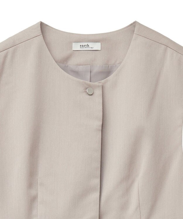 earth music&ecology ペプラムタックジレ Beige