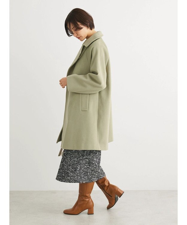 Green Parks ビーバー調テーラードカラーコート Green