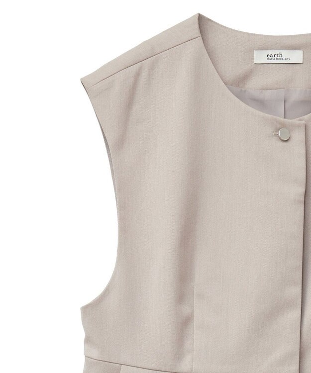 earth music&ecology ペプラムタックジレ Beige