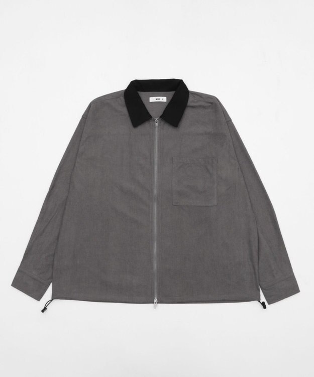 WEGO 【ユニセックス着用ITEM/MLサイズ展開】コーデュロイシャツジャケット ブラック中濃色