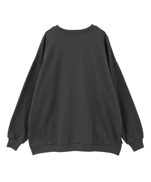 Green Parks 裏起毛ルーズサイズロゴプルオーバー Charcoal Gray