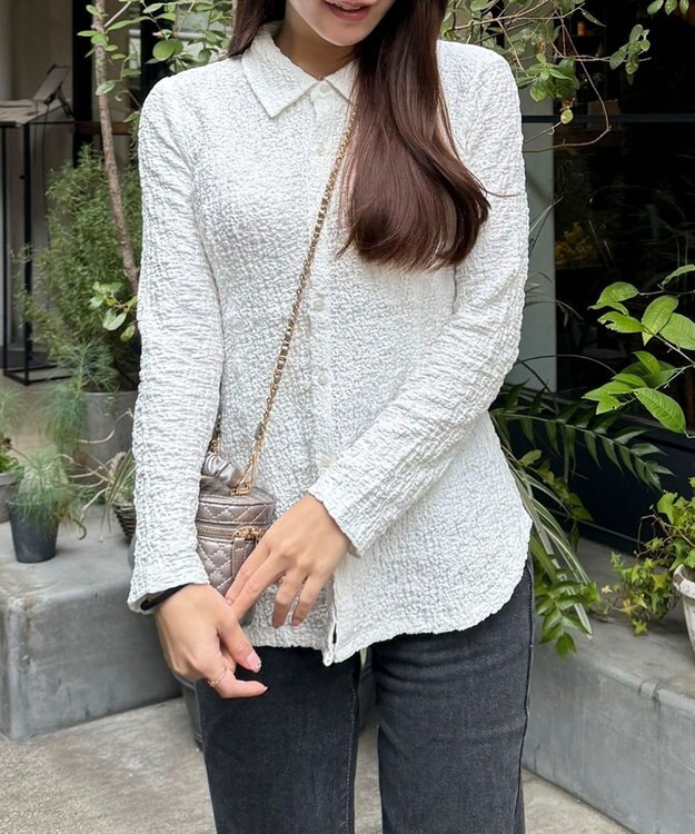 Green Parks AnriettMusee ふくれジャガードシャツ Off White