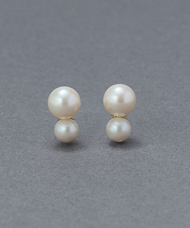 Phoebe 【金属アレルギー対応】ツインパールセラミックピアス ゴールド