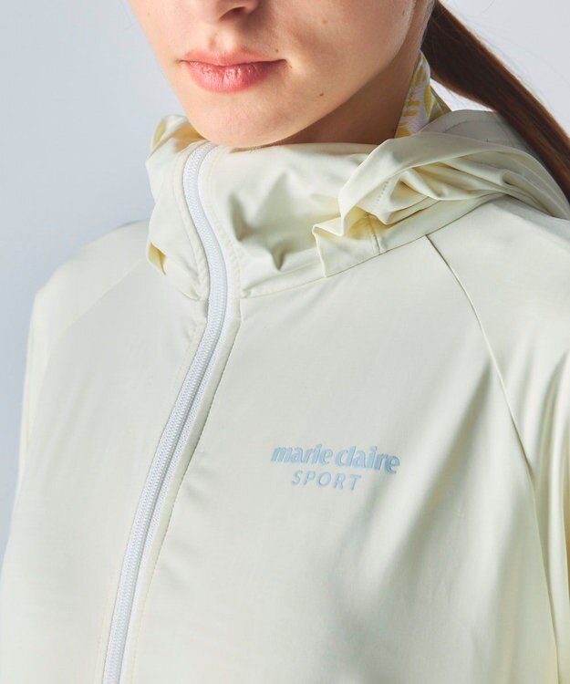 FILA GOLF／marie claire 【marie claire SPORT】スーパーナイロンクール｜フード付きUVラッシュガード オフホワイト