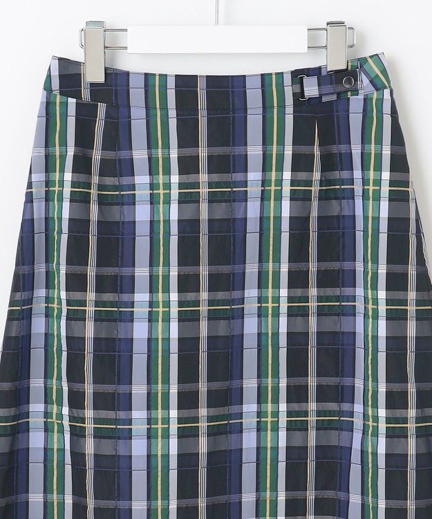 J.PRESS LADIES 【洗える】ECO DOBBY チェック スカート ネイビー系3