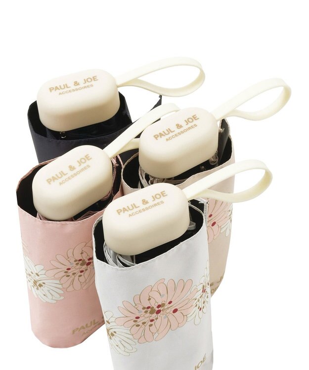 MOONBAT 【WEB限定/一級遮光99.99%】晴雨兼用折りたたみ日傘 ポール&ジョー(PAUL & JOE ACCESSOIRES)クリザンテーム/バイカラー 雨の日OK 遮熱 簡単開閉 UV 晴雨兼用 ベージュ