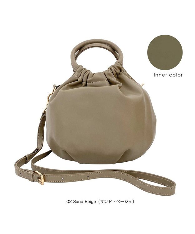 ROOTOTE 1254【合皮ギャザートート】LT.ベビールー.クランプリー-A 02：サンドベージュ