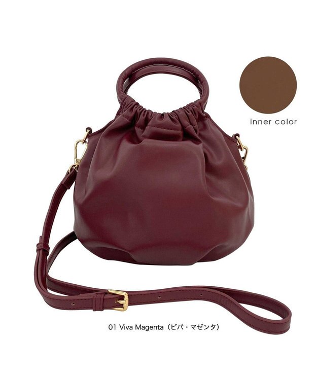 ROOTOTE 1254【合皮ギャザートート】LT.ベビールー.クランプリー-A 01：ビバマゼンタ