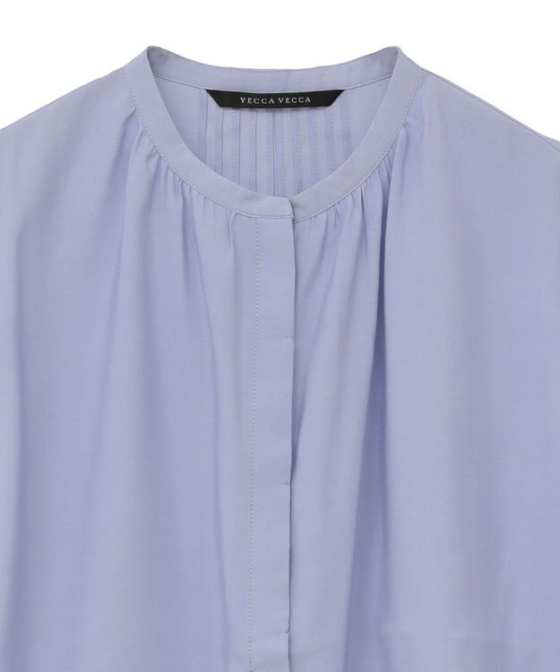 YECCA VECCA 【接触冷感】COOLバックピンタックブラウス Blue
