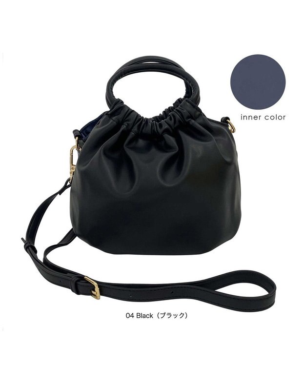 ROOTOTE 1254【合皮ギャザートート】LT.ベビールー.クランプリー-A 04：ブラック