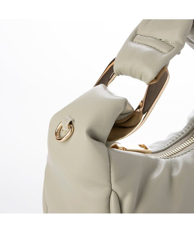 UNBILLION 【テレビ ドラマ着用アイテム】カシュカシュ cachecache / メタルアクセントパフィミニショルダー ライトグリーン