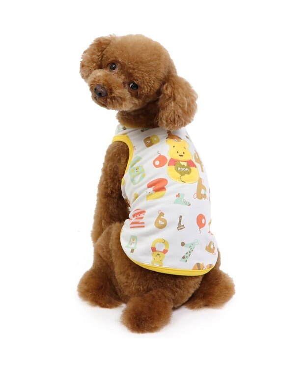PET PARADISE ディズニー くまのプーさん ペティヒート タンクトップ 数字柄 小型犬 黄