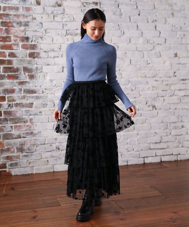 Green Parks ・ＥＬＥＮＣＡＲＥ　ＤＵＥ　フロッキーｐｔチュールスカート Black