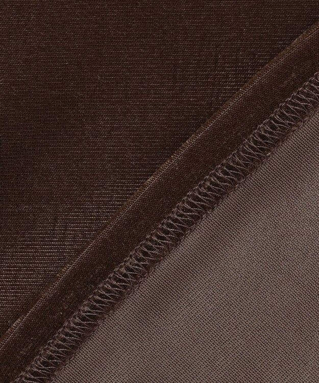 ANY SIS 【洗える】シアーベロアドレープ Tシャツ ブラウン