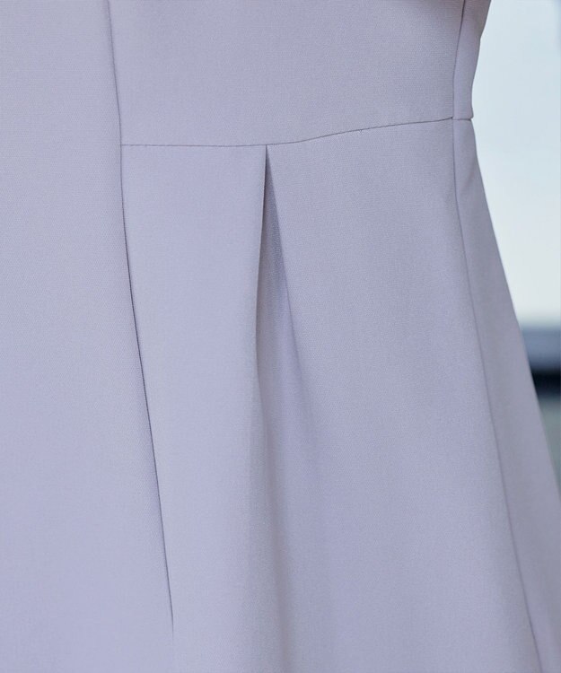 Tiaclasse 【洗える】ソフトペプラムブラウス ライトグレー