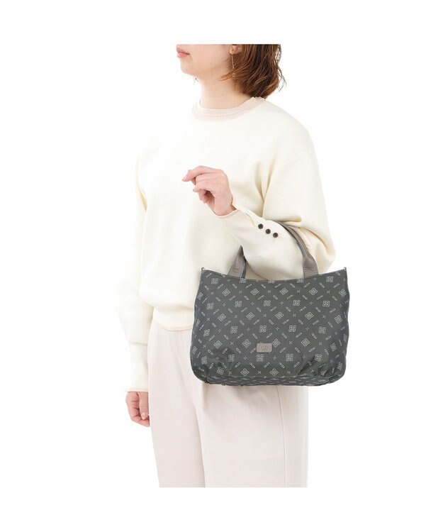 IBIZA モノグラムナイロン　2WAYバッグ ダークグレー