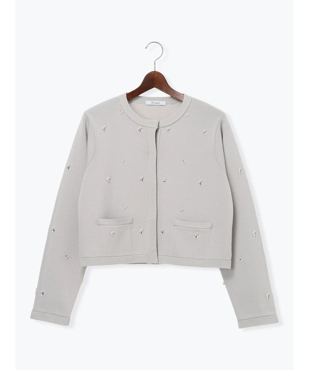 Te chichi パールビジューニットライトジャケット《2026 spring catalog item》 Ｓグレー